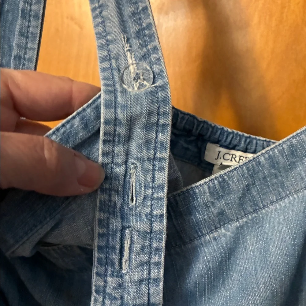 J Crew Light Blue Denim Women's Wide-Leg Overalls pockets 14 - Picture 11 of 11
